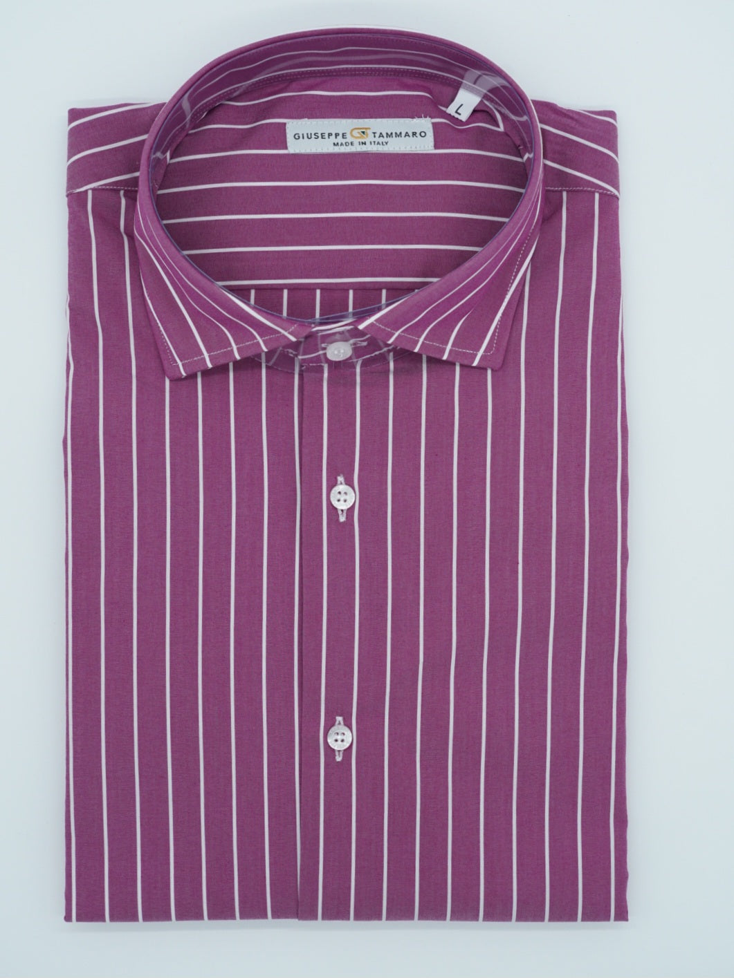 Camicia collo francese righe rosa