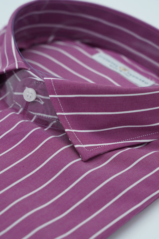 Camicia collo francese righe rosa