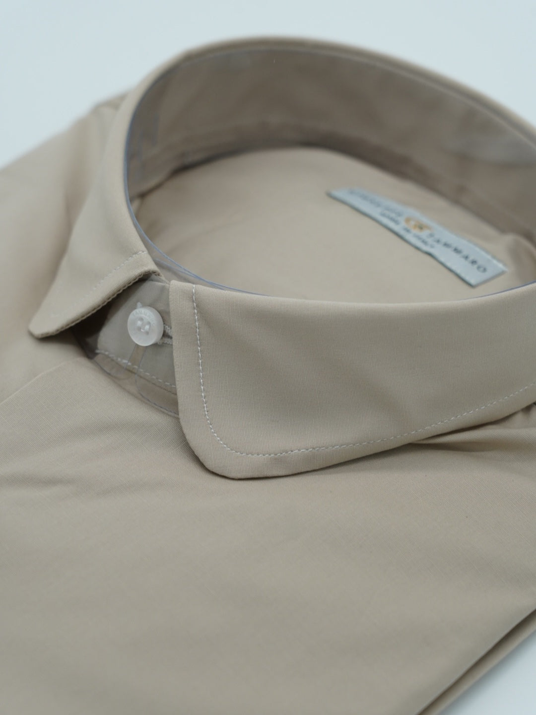 Camicia collo club beige