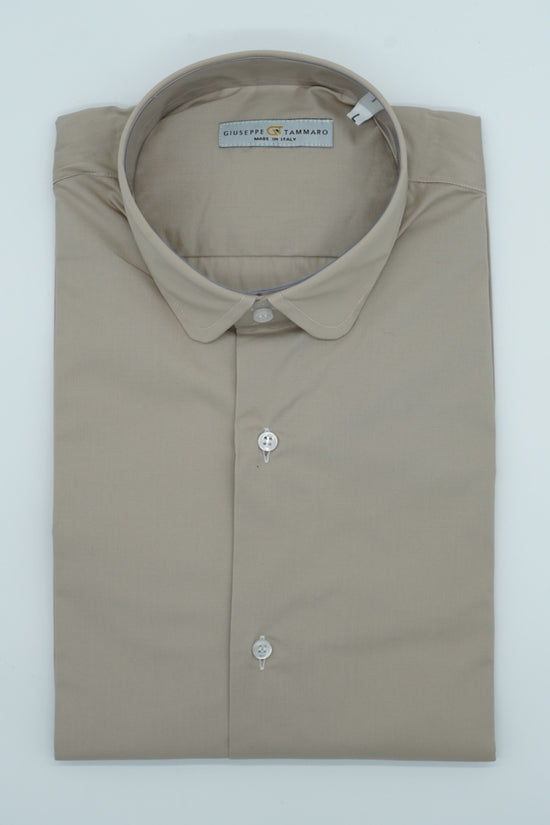 Camicia collo club beige