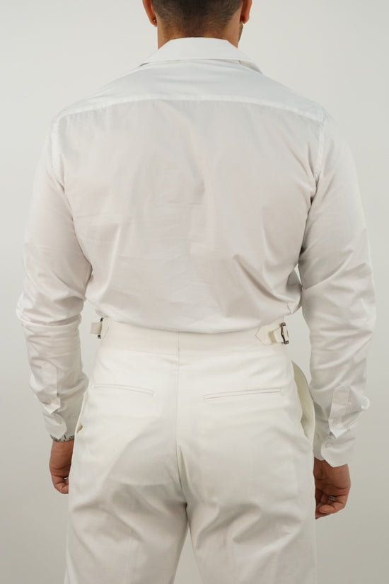 Camicia collo cubano con tasche bianca