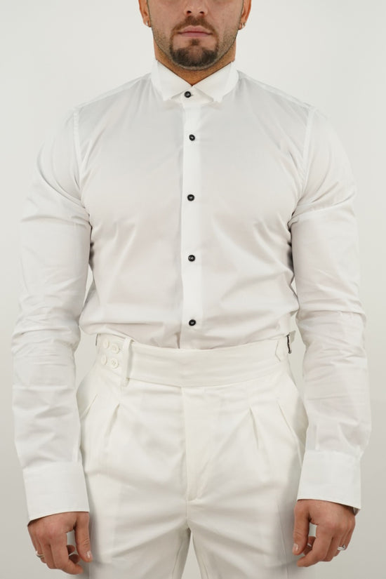 Camicia collo diplomatico bianca