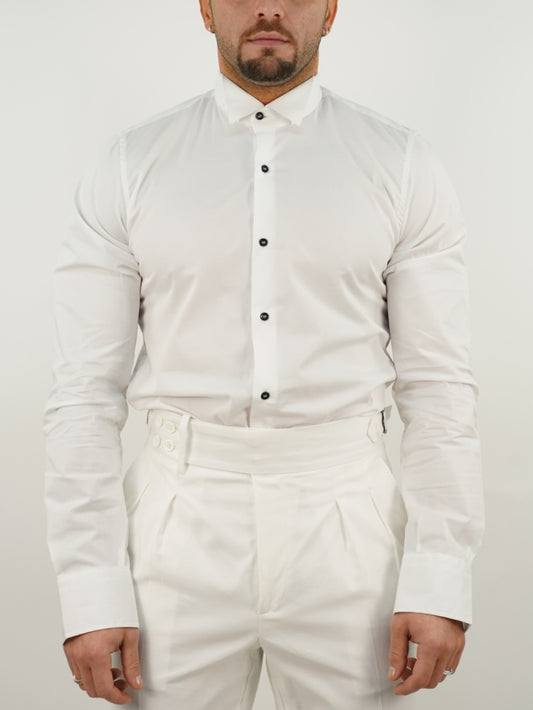 Camicia collo diplomatico bianca