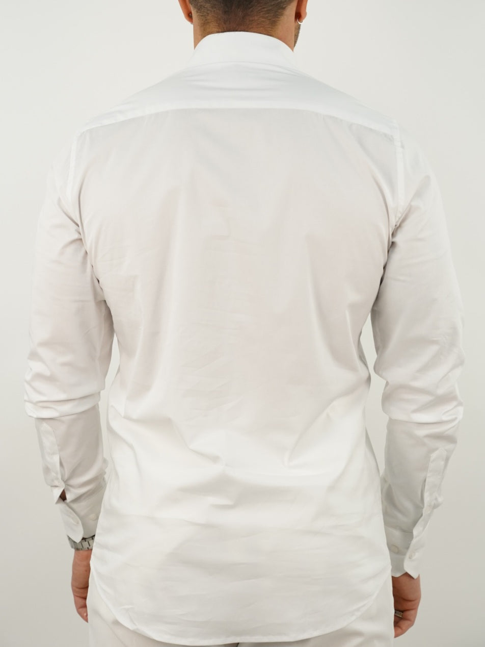 Camicia collo a vela bianca