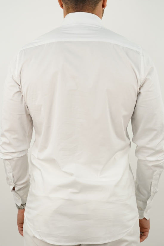 Camicia collo a vela bianca