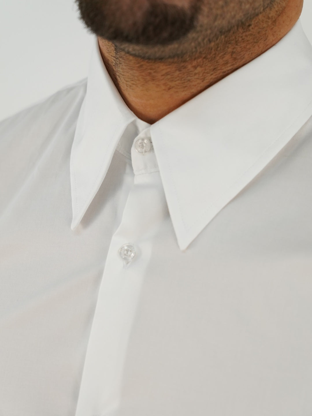 Camicia collo a vela bianca