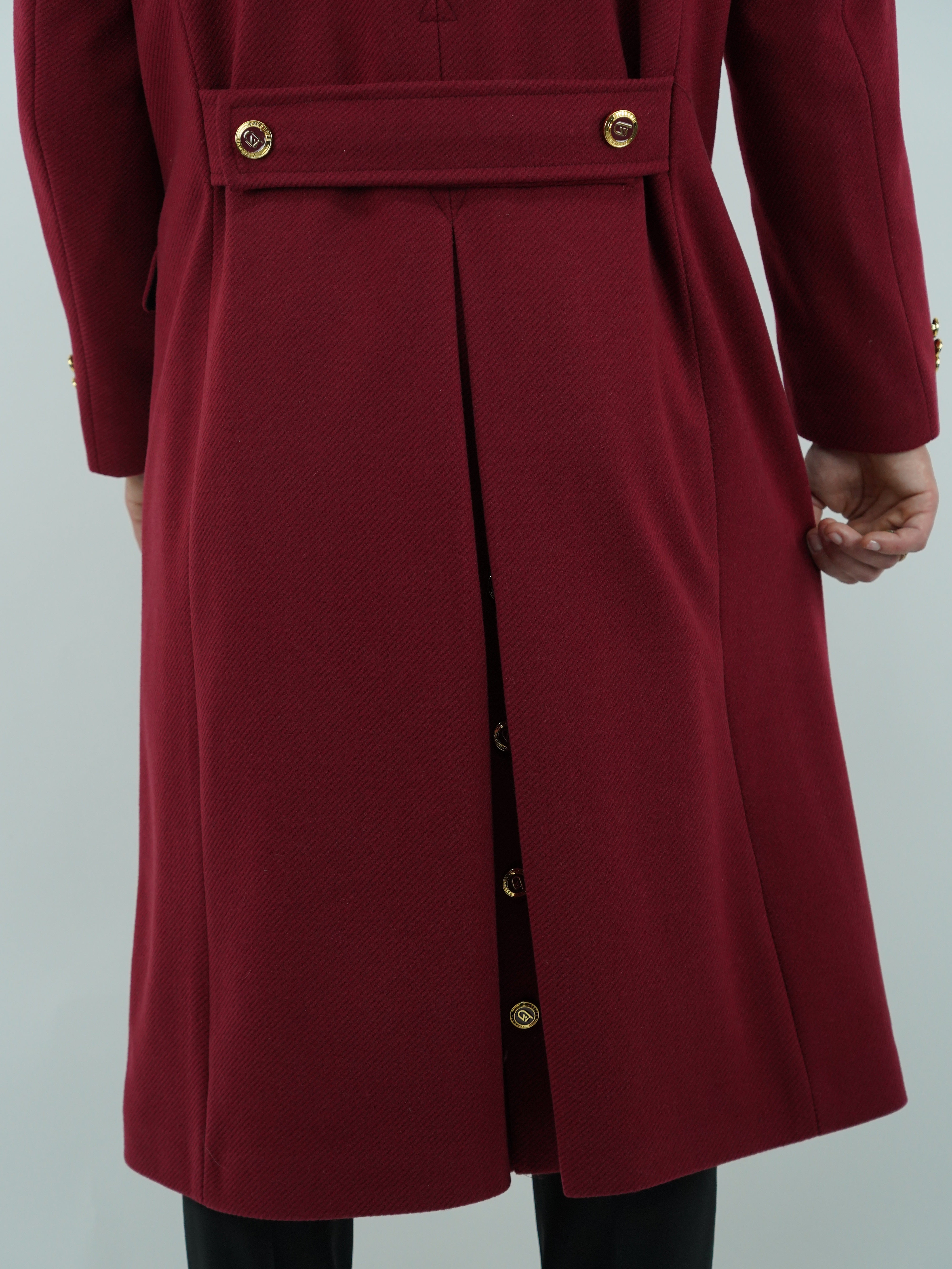 Cappotto Raglan Diagonale Rubino con bottoni oro