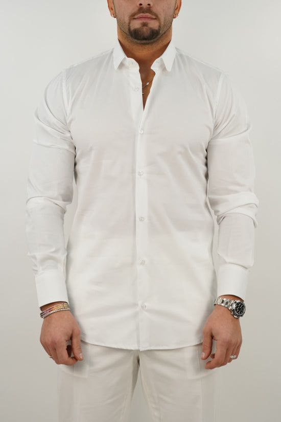 Camicia collo club bianca