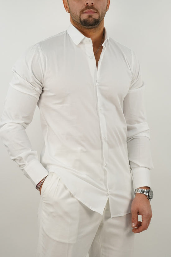 Camicia collo club bianca