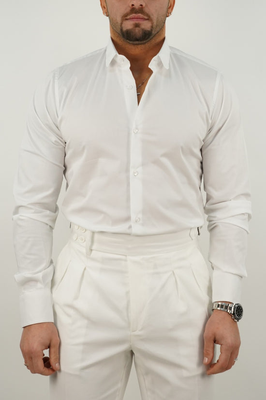 Camicia collo club bianca