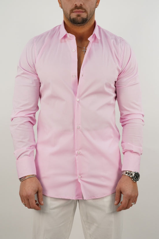 Camicia collo club rosa