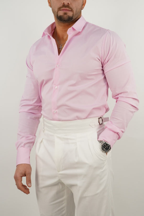 Camicia collo club rosa