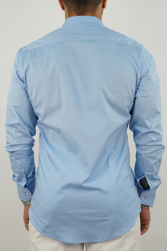 Camicia collo club azzurra
