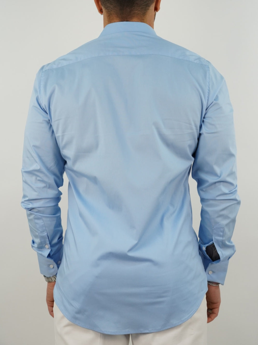 Camicia collo club azzurra