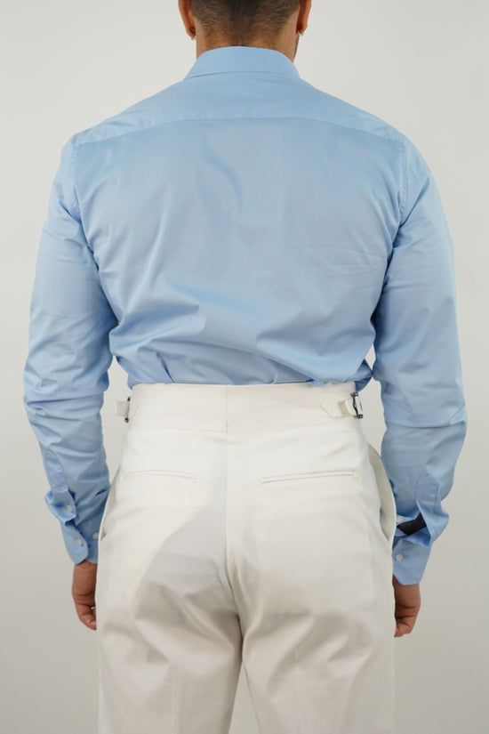 Camicia collo club azzurra