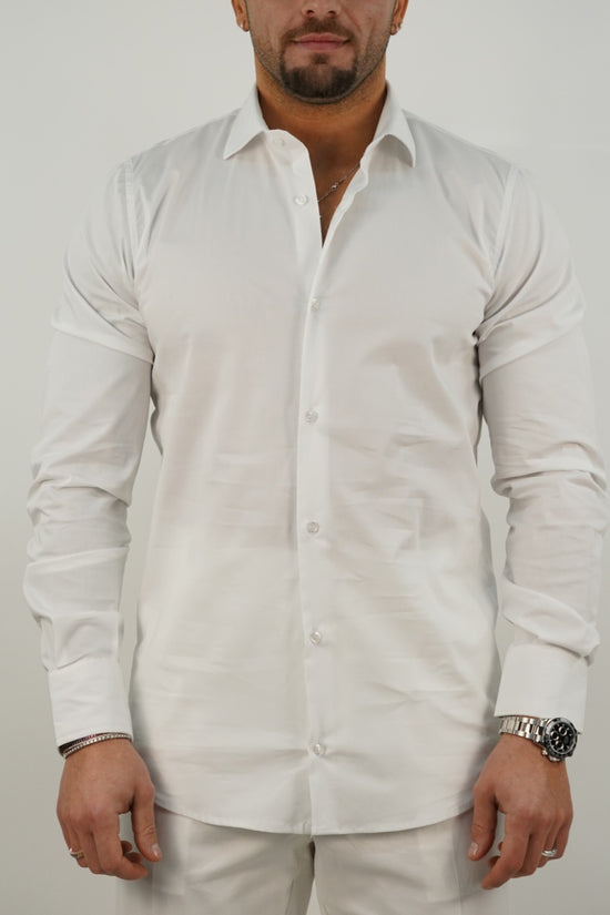 Camicia collo francese bianca