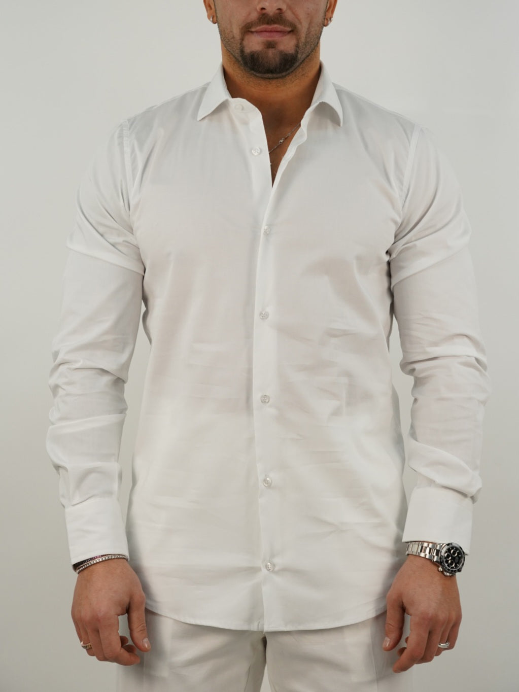 Camicia collo francese bianca