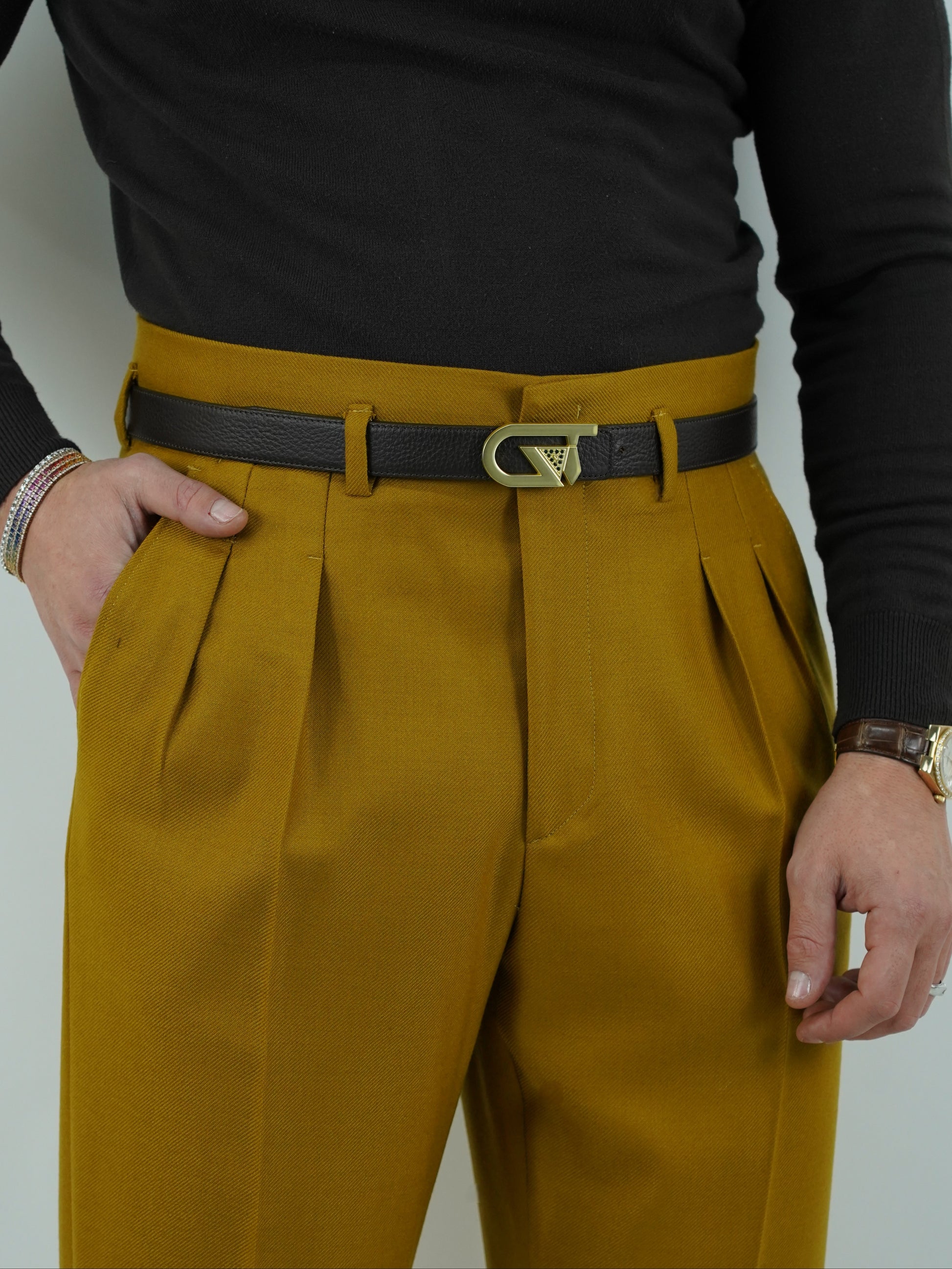 Gurkha senape diagonale con passanti