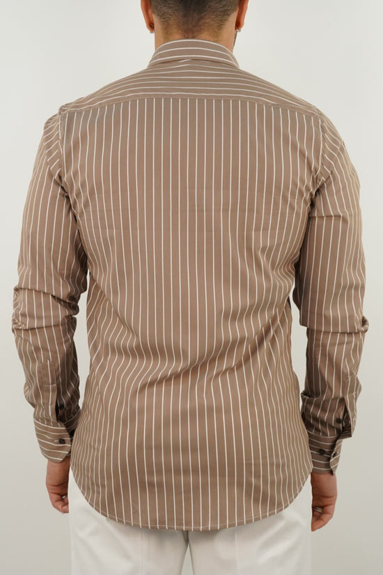 Camicia collo francese righe biscotto