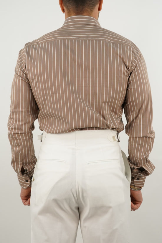 Camicia collo francese righe biscotto
