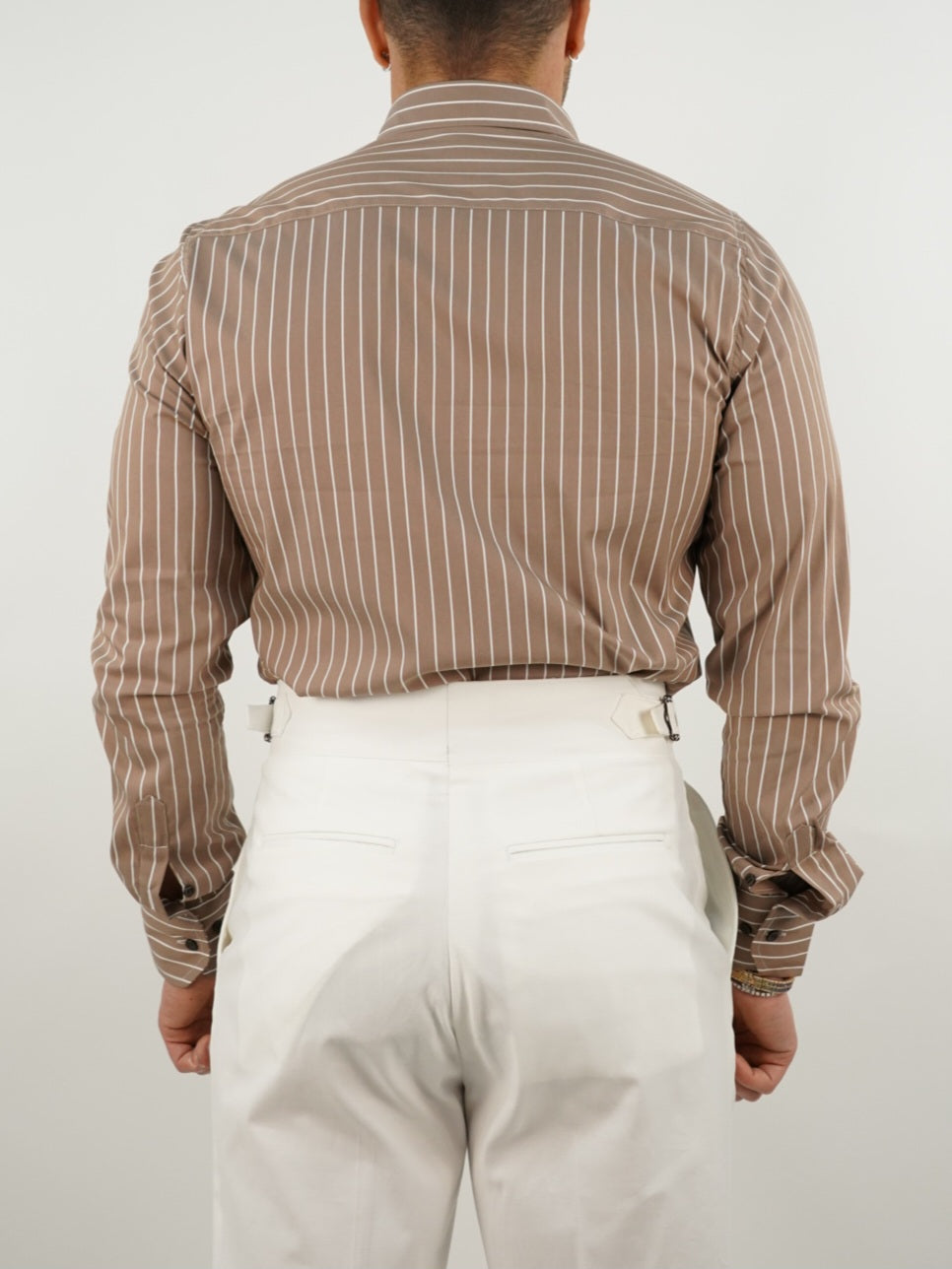 Camicia collo francese righe biscotto