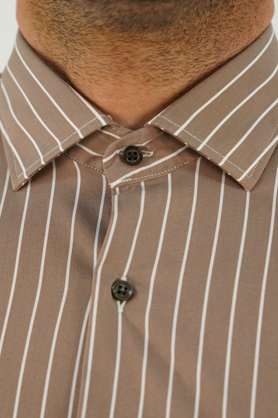 Camicia collo francese righe biscotto