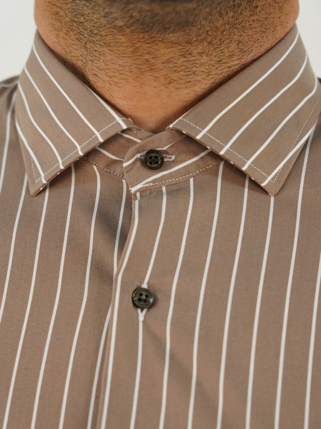 Camicia collo francese righe biscotto