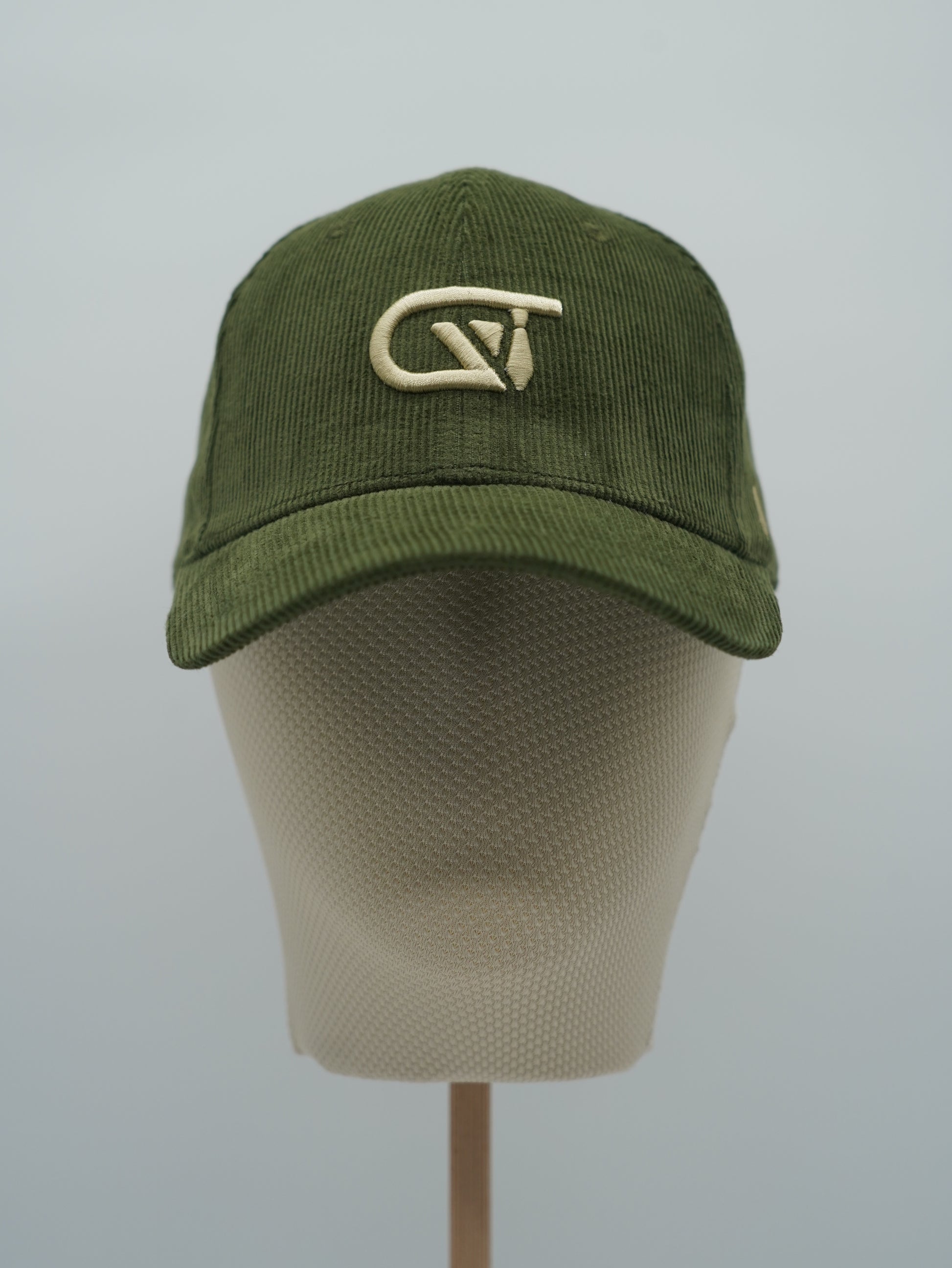 Cappello da baseball GT in velluto a coste verde oliva