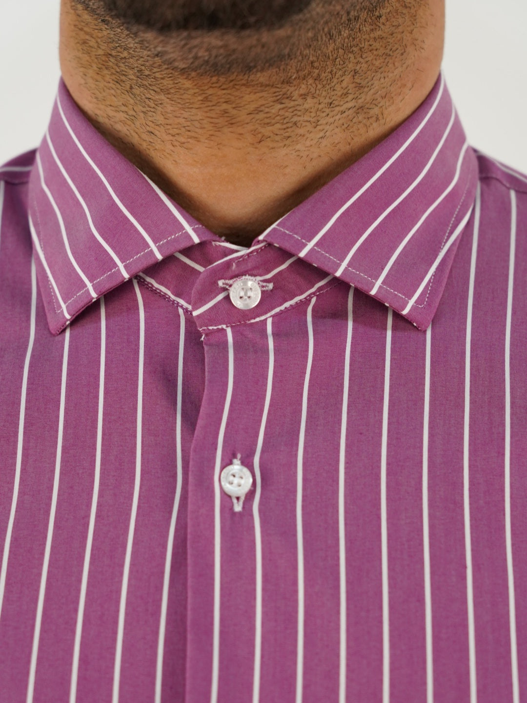 Camicia collo francese righe rosa