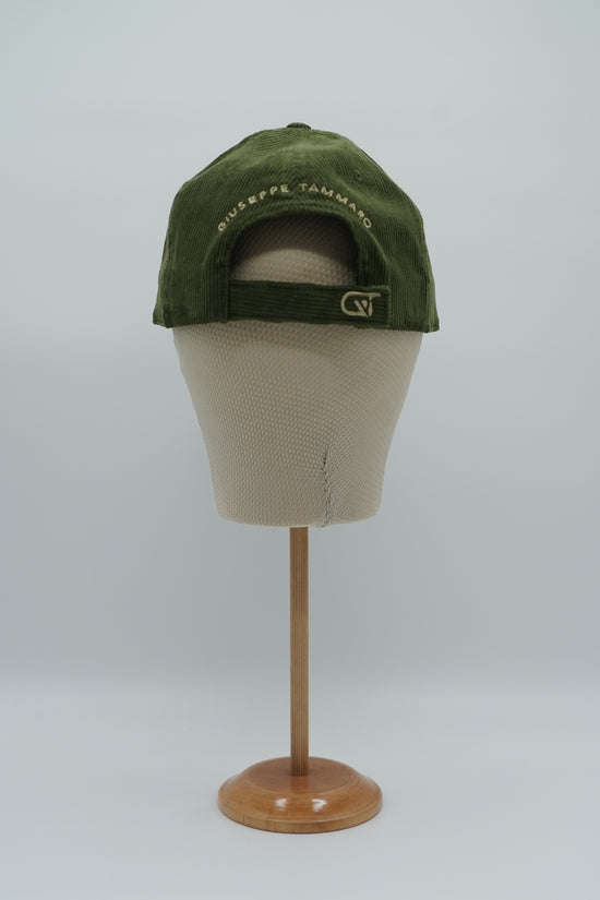 Cappello da baseball GT in velluto a coste verde oliva