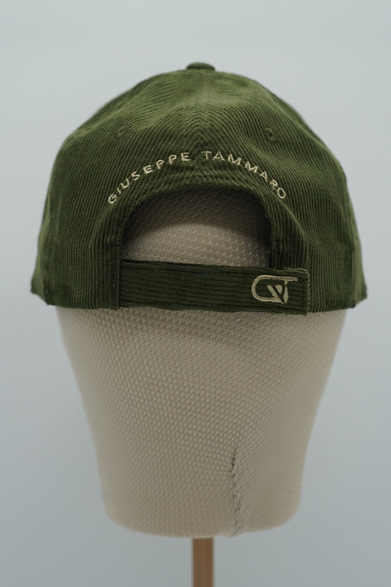 Cappello da baseball GT in velluto a coste verde oliva