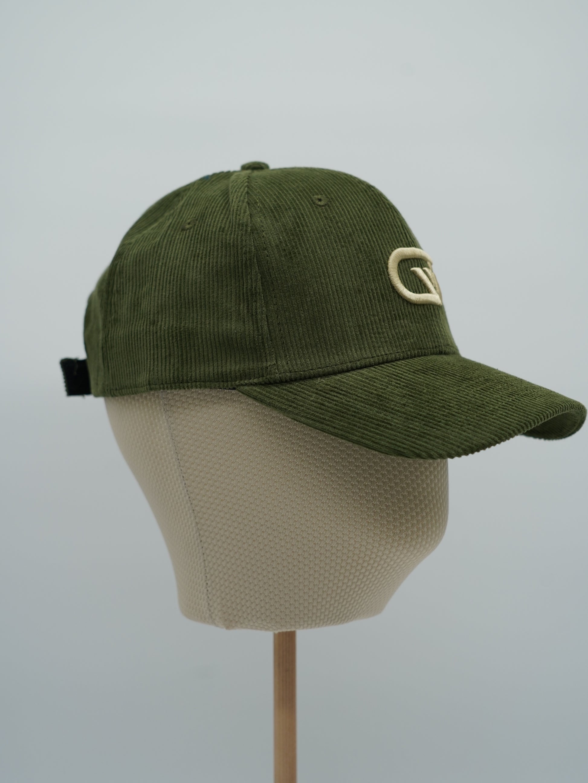 Cappello da baseball GT in velluto a coste verde oliva