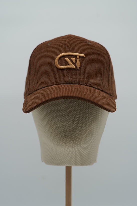 Cappello da baseball GT in velluto a coste marrone