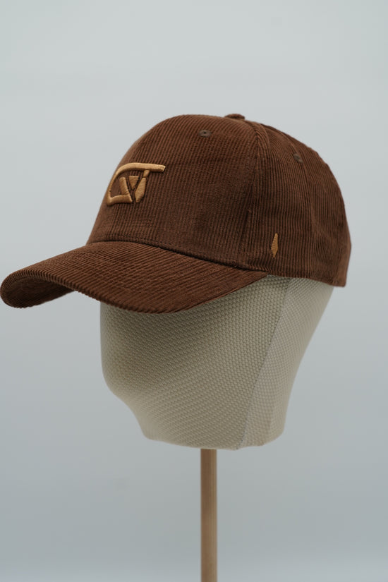Cappello da baseball GT in velluto a coste marrone