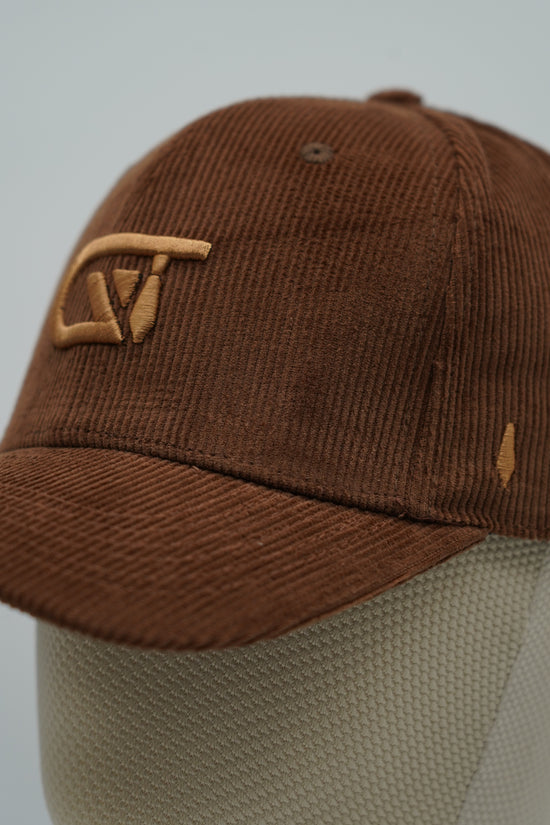 Cappello da baseball GT in velluto a coste marrone
