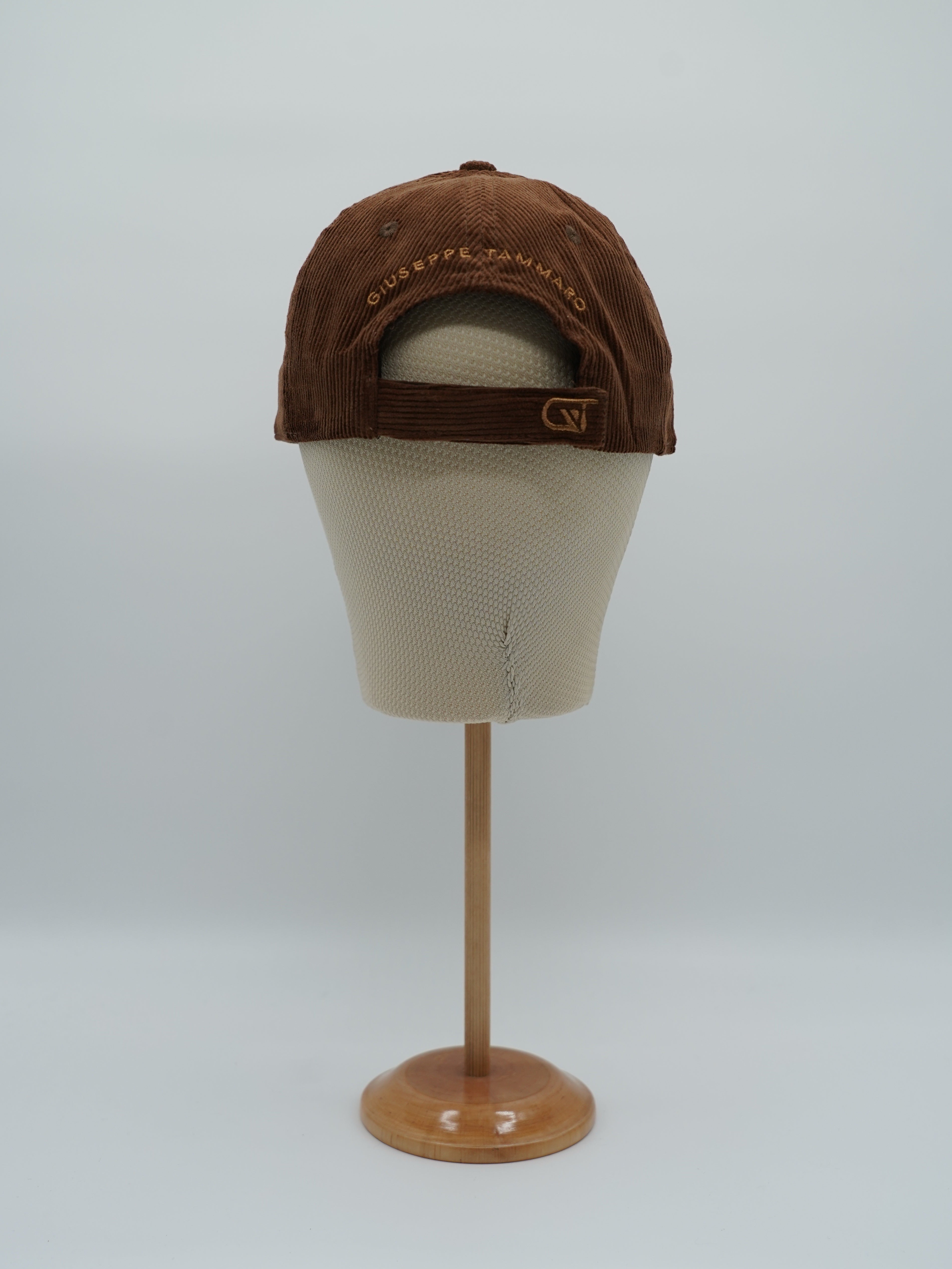 Cappello da baseball GT in velluto a coste marrone