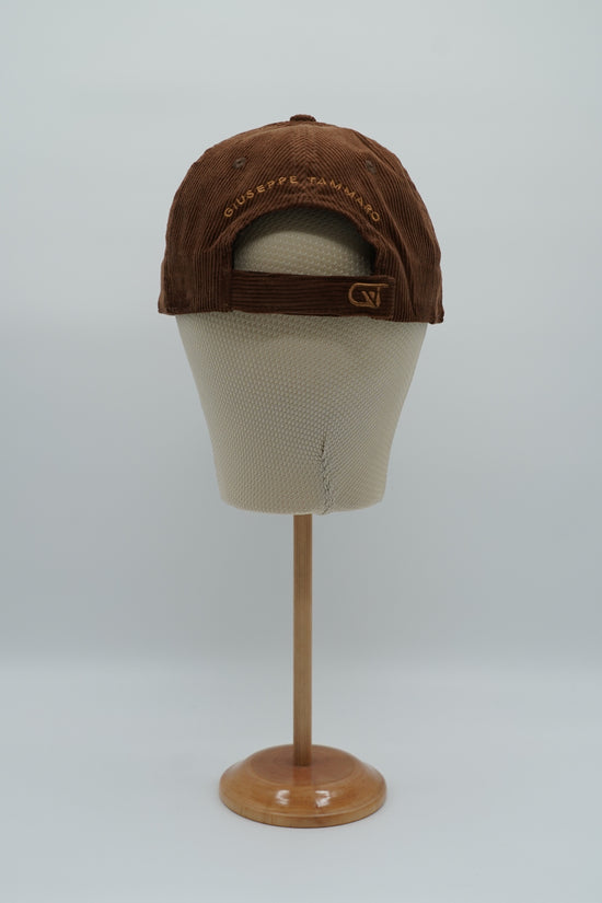 Cappello da baseball GT in velluto a coste marrone