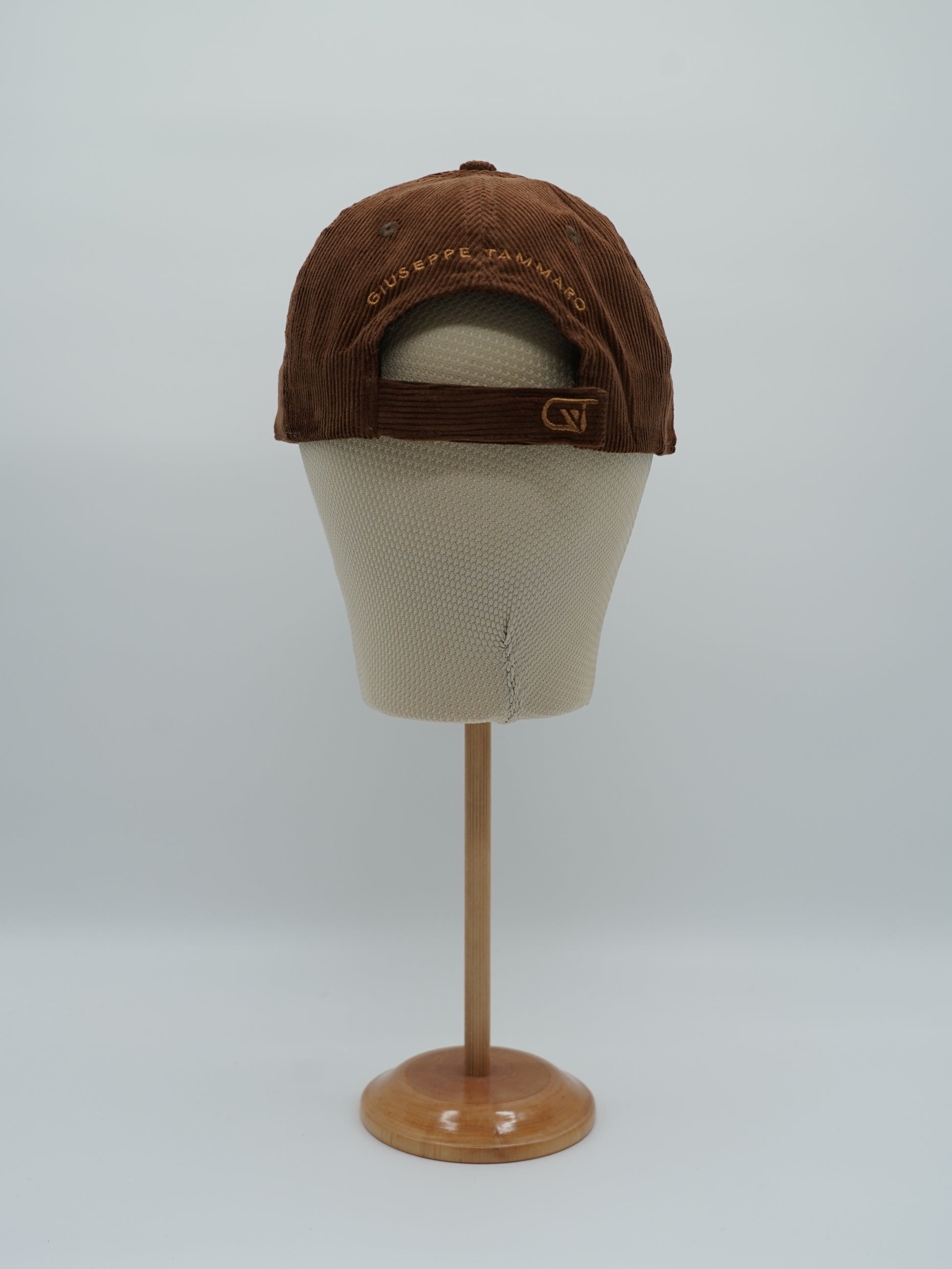 Cappello da baseball GT in velluto a coste marrone