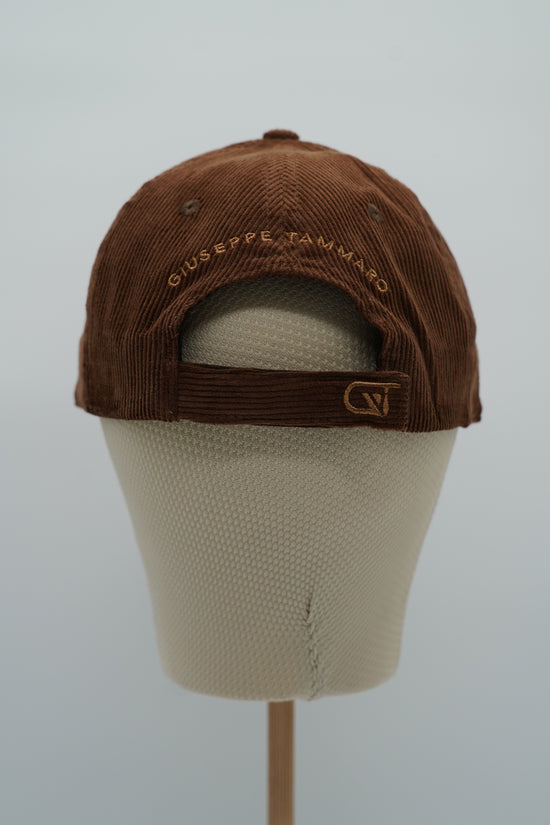 Cappello da baseball GT in velluto a coste marrone