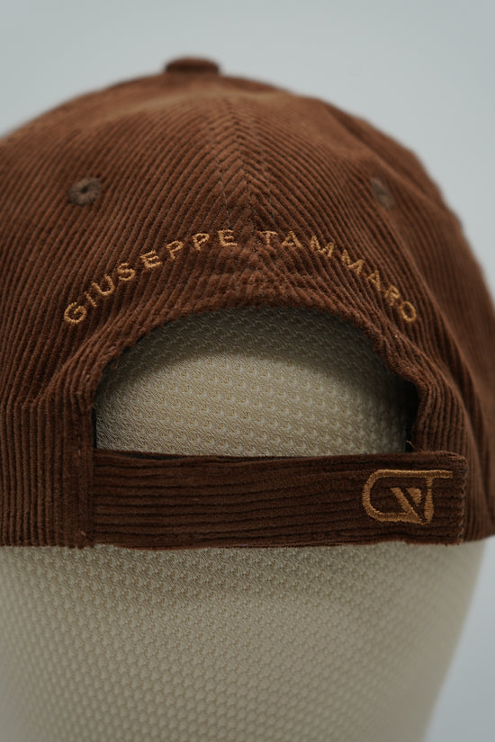 Cappello da baseball GT in velluto a coste marrone
