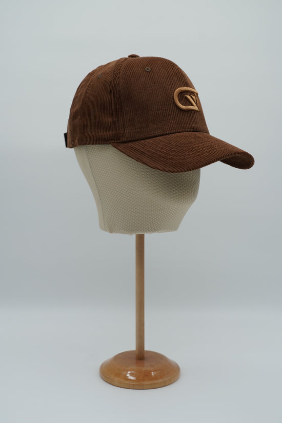 Cappello da baseball GT in velluto a coste marrone