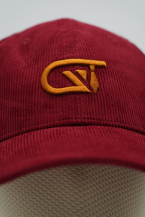 Cappello da baseball GT in velluto a coste bordeaux