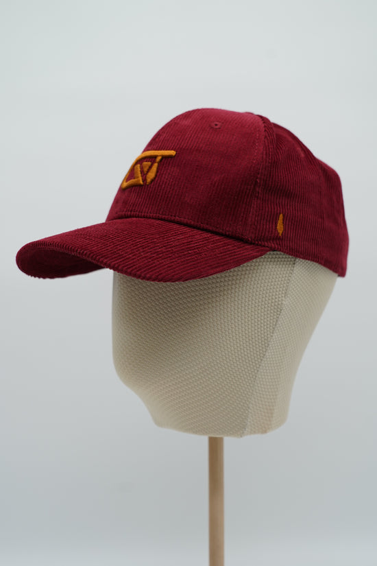 Cappello da baseball GT in velluto a coste bordeaux