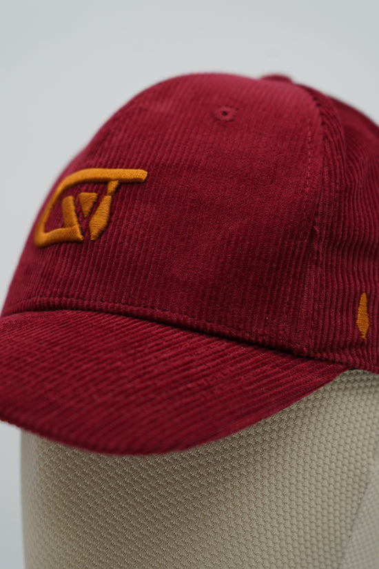 Cappello da baseball GT in velluto a coste bordeaux