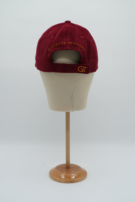 Cappello da baseball GT in velluto a coste bordeaux