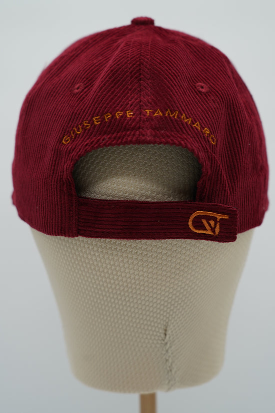 Cappello da baseball GT in velluto a coste bordeaux