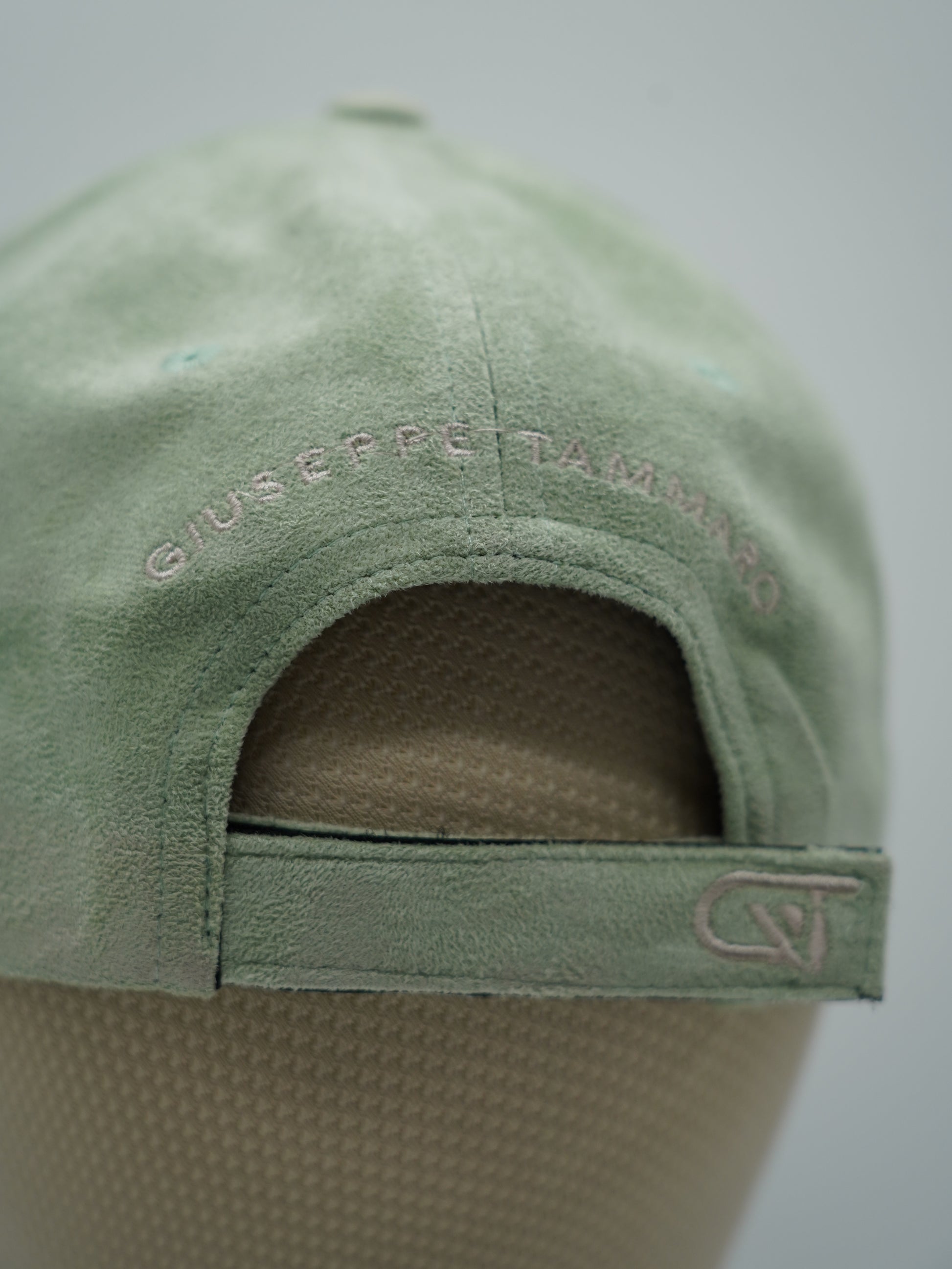 Cappello da baseball GT in camoscio verde tiffany