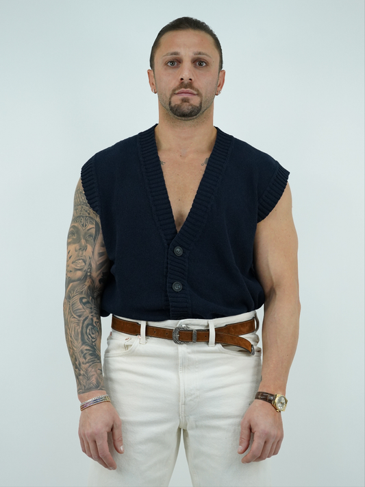 Gilet smacchinato blu