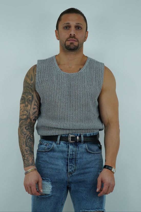 Canotta forata grigio fumo