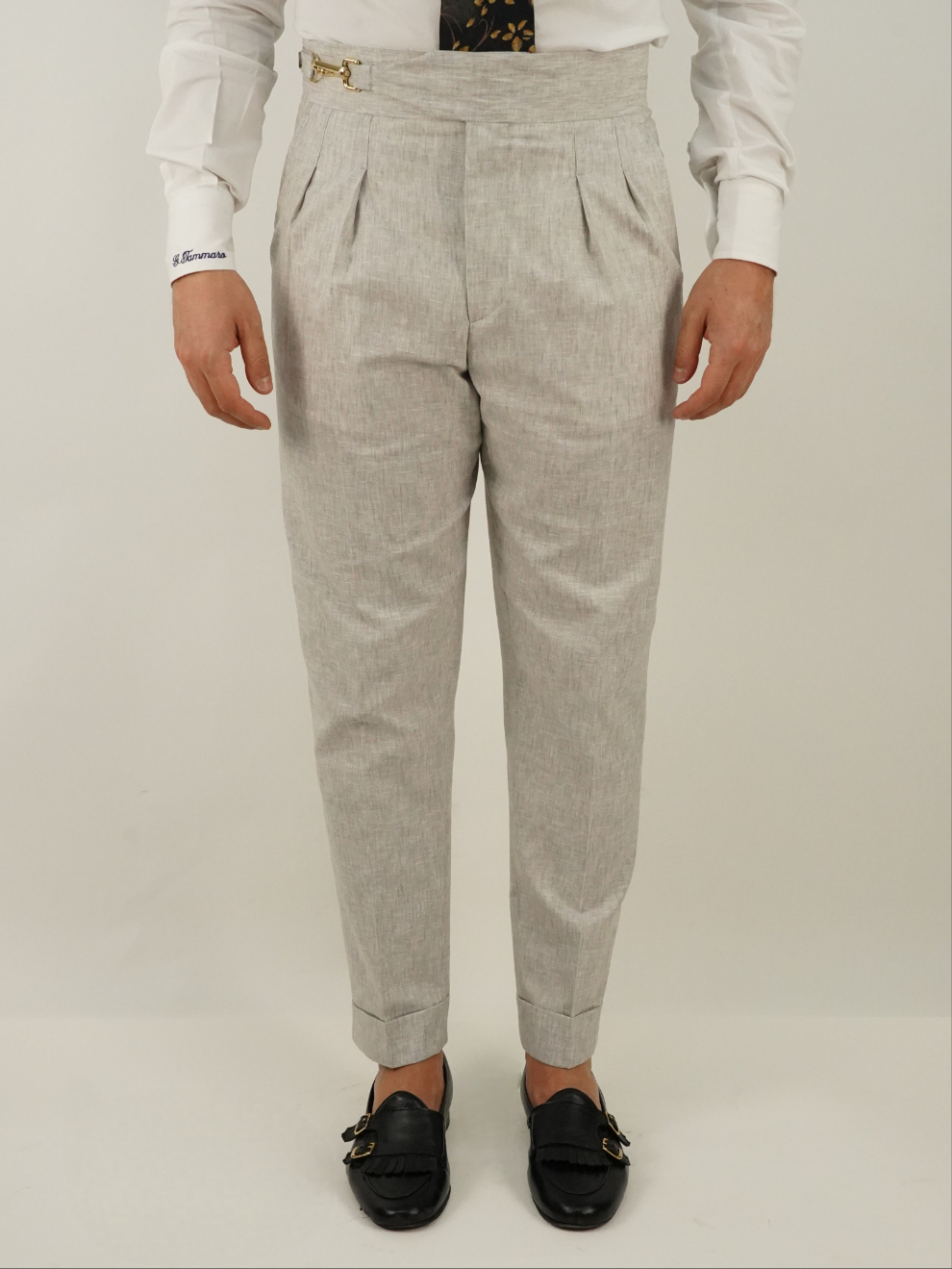 Gurkha royal fiammato grigio perla con gancio oro